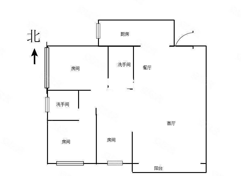 中航翡翠湾(公寓住宅)3室2厅2卫123.6㎡南北105万