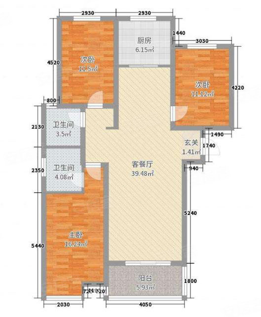 祥悦城3室2厅2卫120㎡南北79万