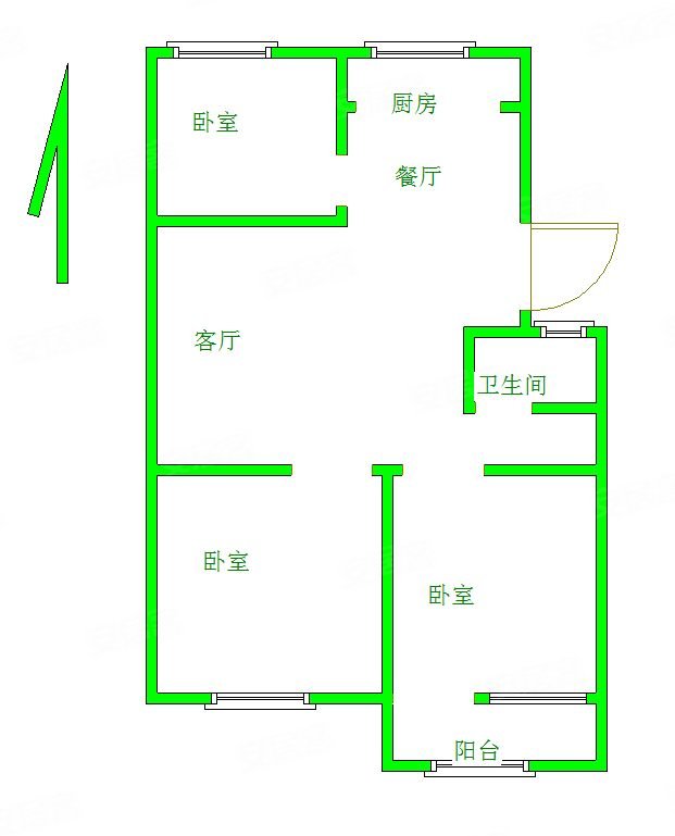 文汇嘉园3室2厅1卫104㎡南北68万