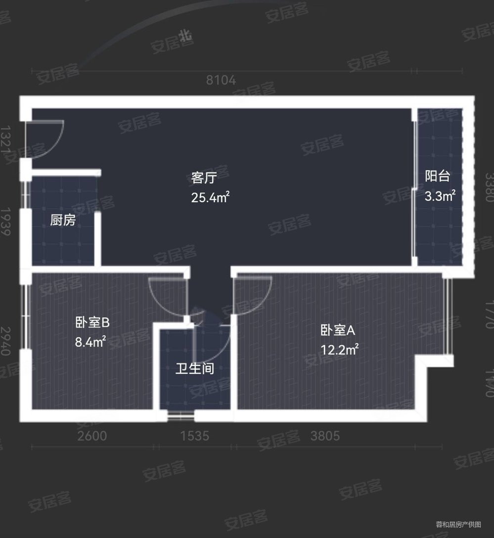 青二东小少城新城市广场套二采光好端头户型