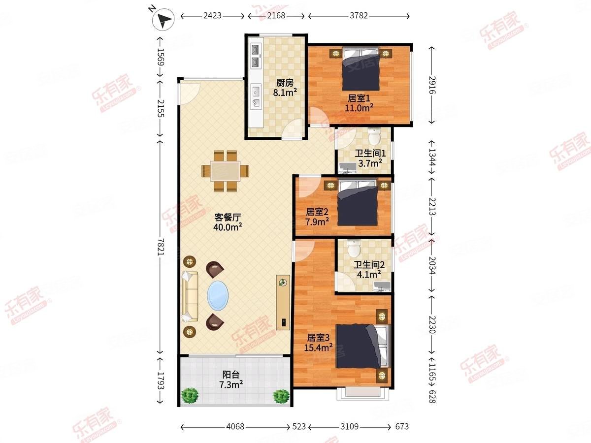 福永次新小区 自住装修 客厅朝南 落地窗,怀德峰景二手房,540万,3室2