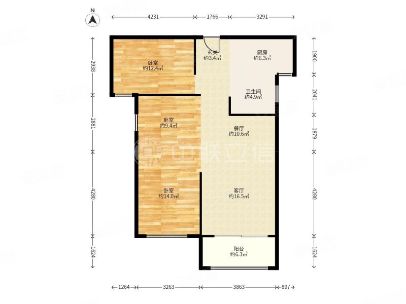 泰禾福州院子3室2厅1卫91.71㎡东143万