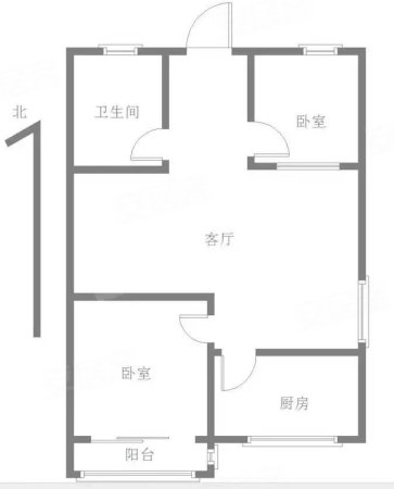 中泰丰源2室2厅1卫81㎡南北63万