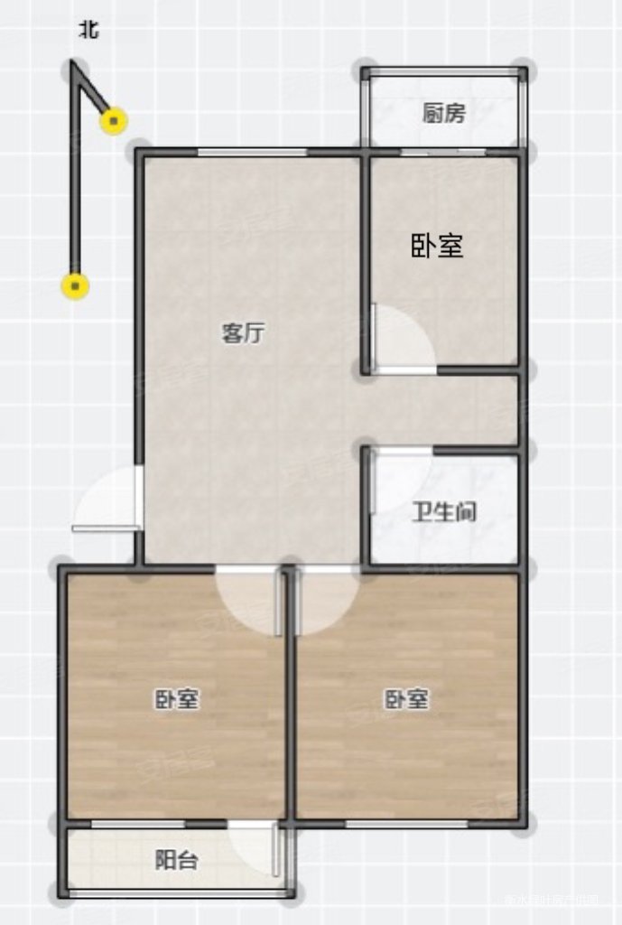 桃城苑小区3室1厅1卫92㎡南北59.8万