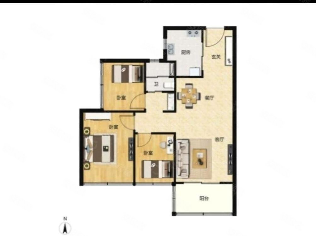 深航幸福花园东南户型~明厨明卫采光好~看房随时~拎包入住,深航幸福