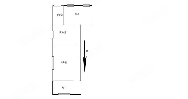 开鲁三村2室1厅1卫55㎡南310万