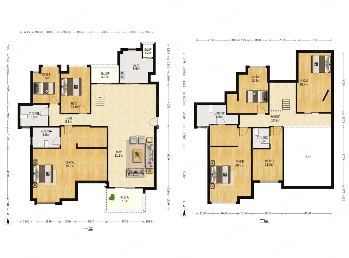 松山湖237平复式湖景房上下三层带超大露台实用可达五百