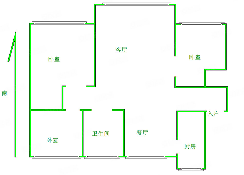 泽信四季花城锦园3室2厅1卫133.6㎡南北99万