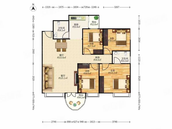 香蜜湖 翠海花园全新精装4房2卫 车位足 地铁口随时可看房