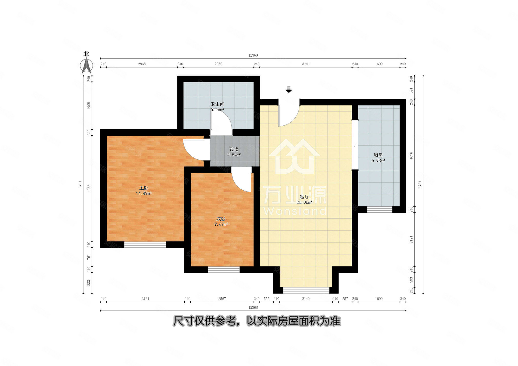 鸿正富贵嘉园2室1厅1卫90㎡南95万