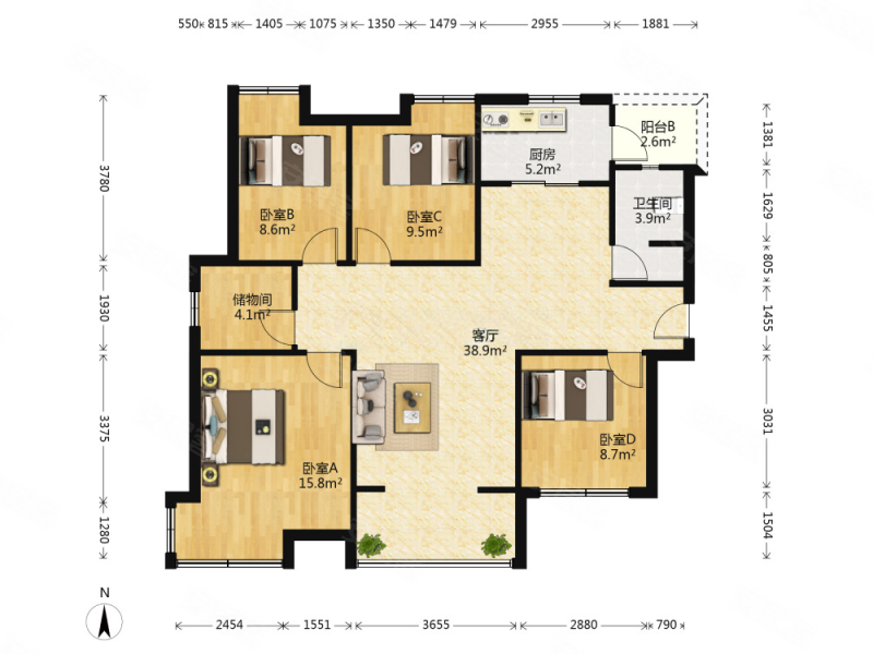 西派浣花二手房,895万,4室3厅,2卫,240.39平米-成都安居客