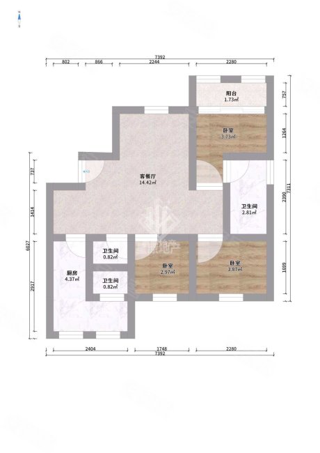 龙德嘉园3室2厅2卫136㎡南北117万