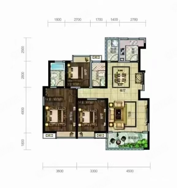 中信云栖谷一,三期(别墅)4室2厅5卫224.24㎡南北349万