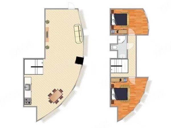 南通崇川中央商务区中南世纪城(商住楼)中南世纪城 彩虹漾旁 圆弧两室精装 家具家电齐全 随时看房出租房源真实图片