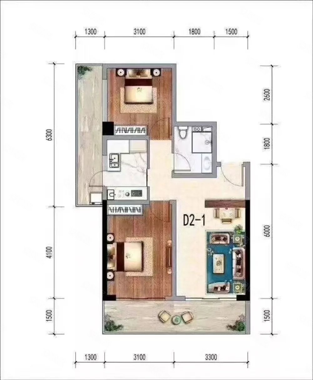 云中盛景2室2厅1卫84㎡西南73万