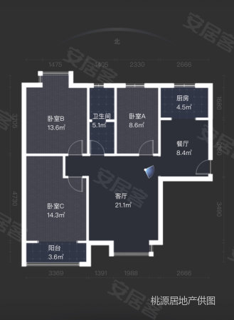 西安航天城(A区)3室2厅1卫110.69㎡南144万