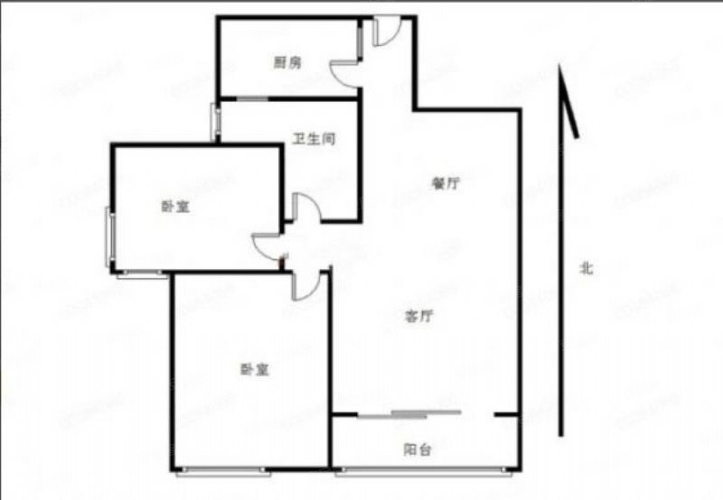 信德华府2室2厅1卫75㎡南北57.5万