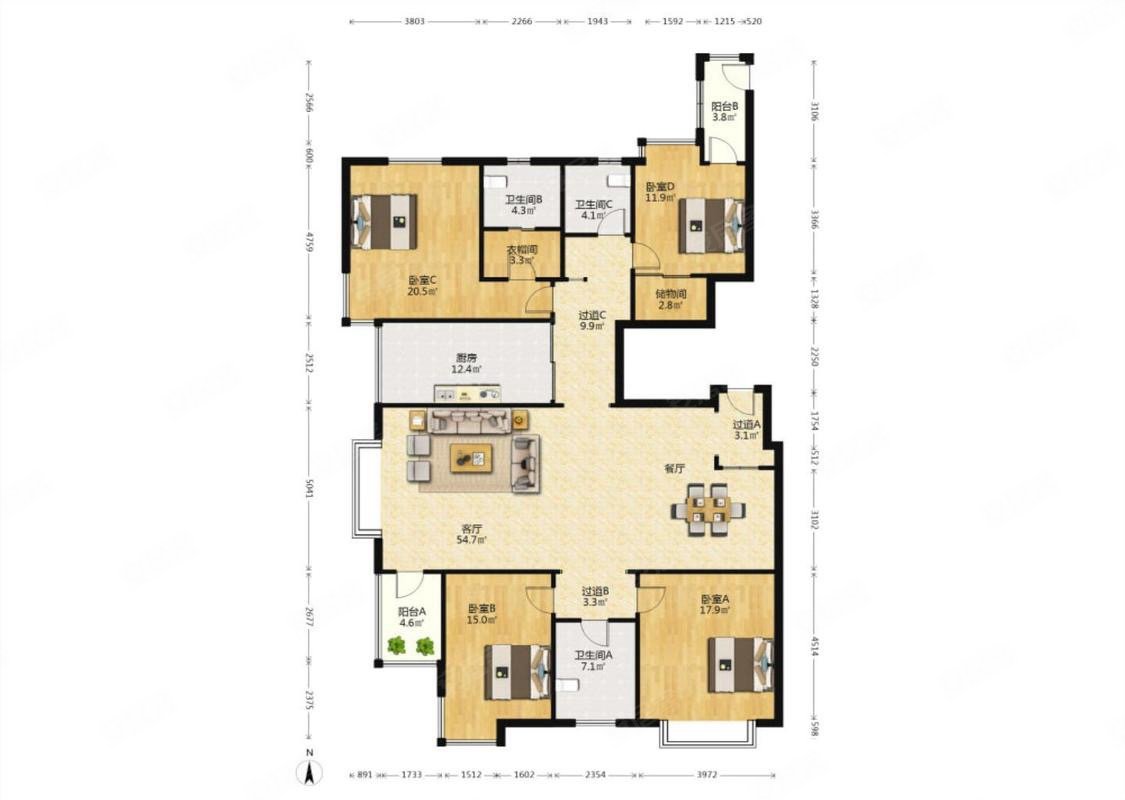 新上急售晓港名城 经典四叶草户型 豪华装修看海采光充足位置好,晓港
