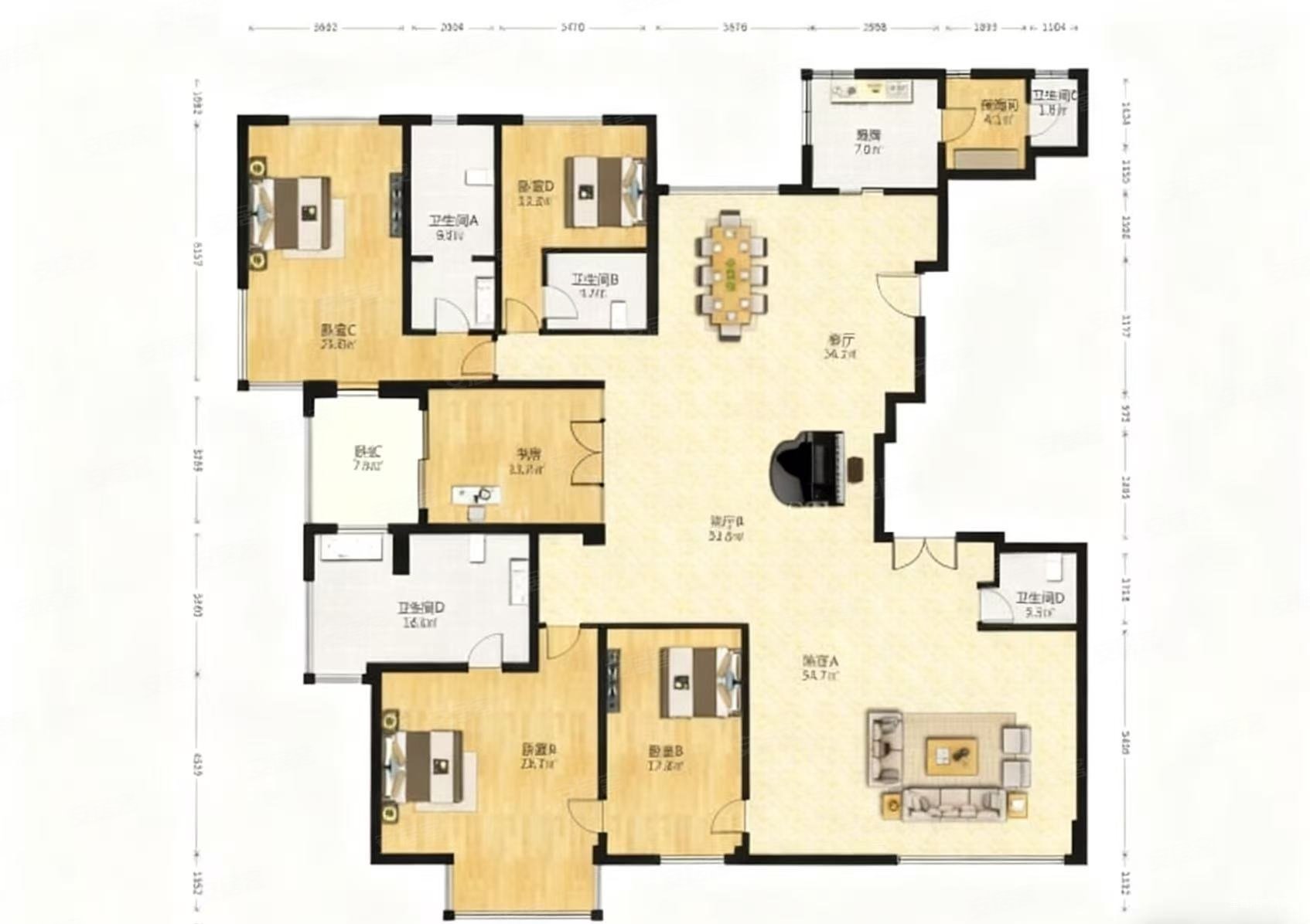 裘马都大平层 366平 满五