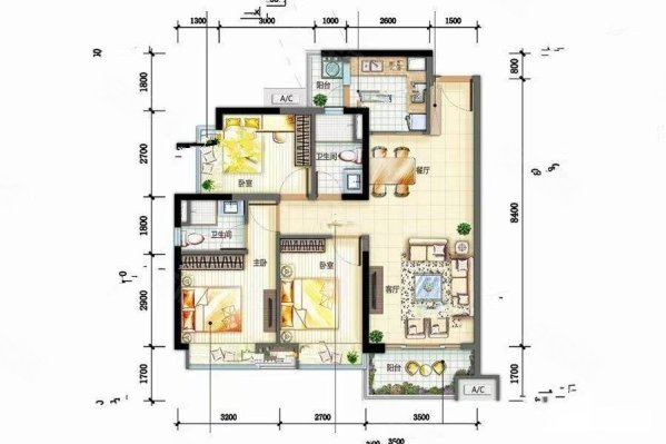 万科东新翡翠松湖3室2厅2卫97.53㎡南225万