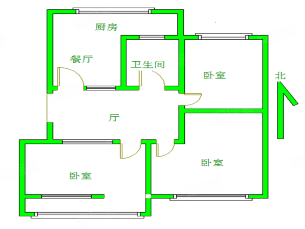 内蒙古公路工程局后勤公司家属院3室1厅1卫81㎡南北51万