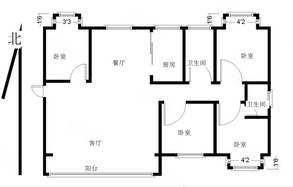 泛华新城4室2厅2卫145㎡东69.8万