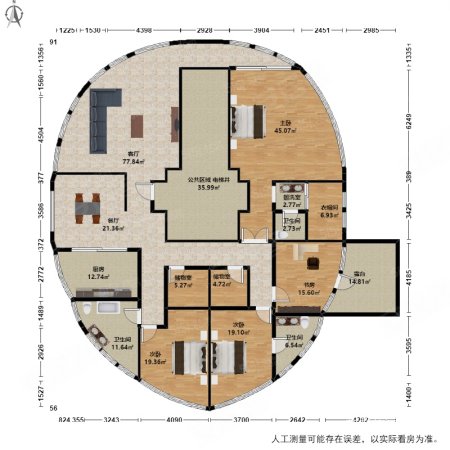 盛元慧谷(公寓住宅)4室2厅3卫389.55㎡南北1500万