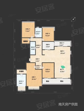 宁波湾星钻4室2厅3卫196.03㎡南900万