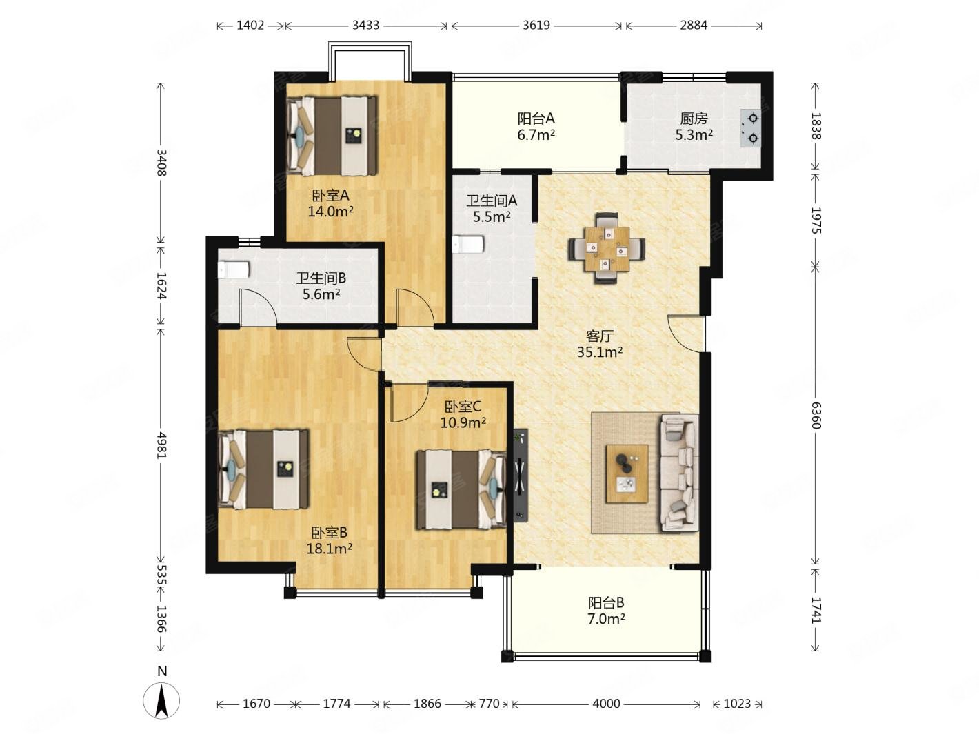 朝南3室2厅 电梯房 精装修 135平 楼层好 视野无遮挡,亲水湾花园二手