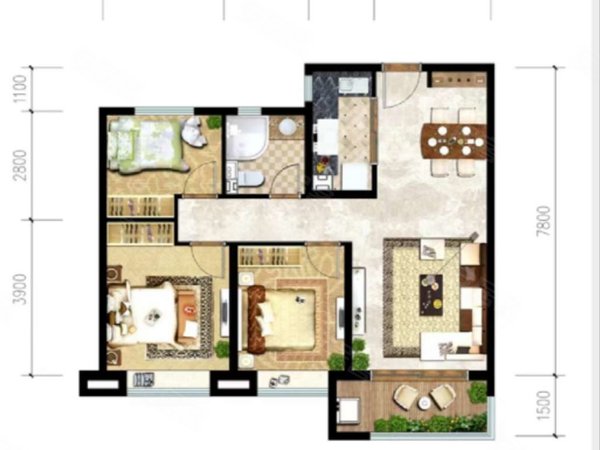 西安灞桥洪庆金泰东郡梅园房源采光好,南北通透,业主诚意出出租房源