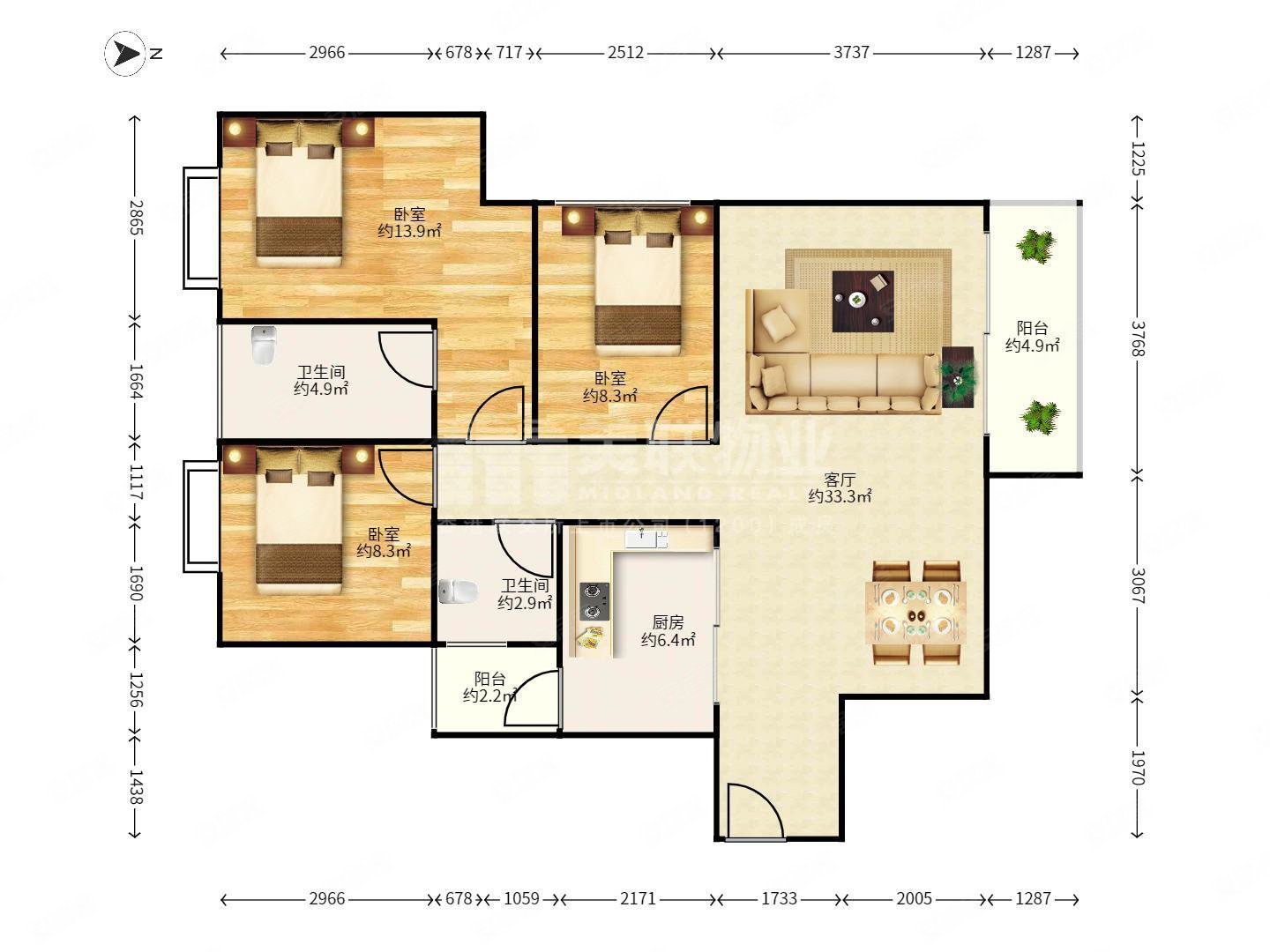 皇御苑(二期)3室2厅2卫112.26㎡南北0万