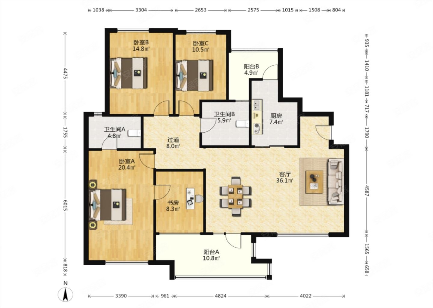万科红郡满五精装拎包入住双卫有钥匙议价找我