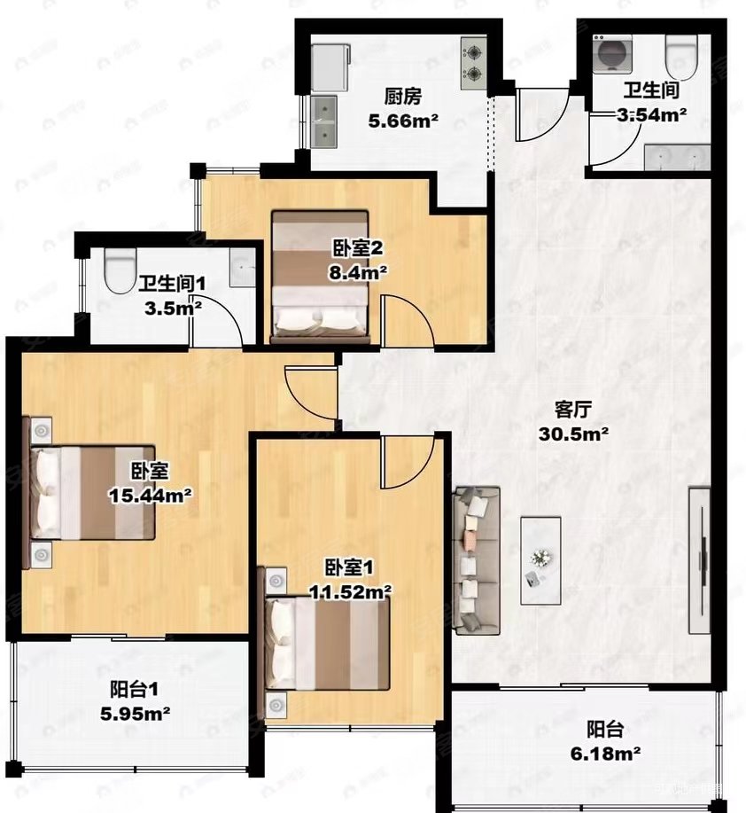 泰禾红峪高层视野端头户型精装拎包入住,泰禾红峪二手房,248万,3室2厅