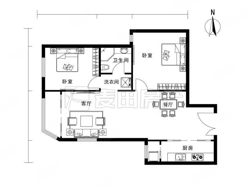 望京花园东区2室2厅1卫105㎡西南585万