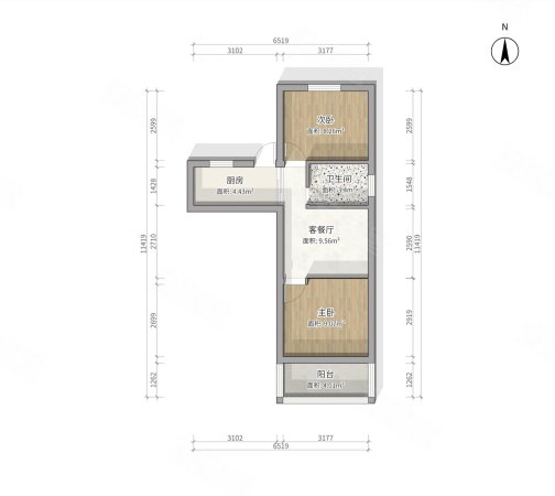 淞滨路141弄小区2室1厅1卫51.73㎡南145万