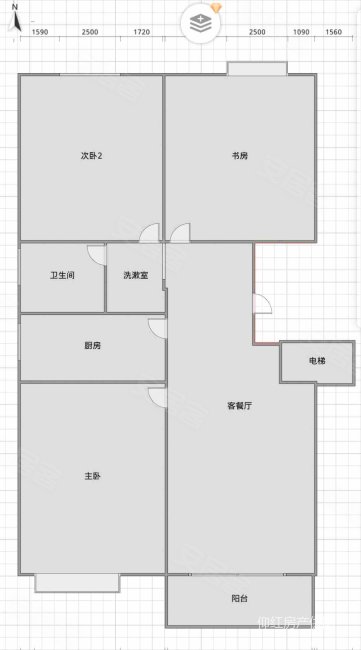 清华名居3室2厅1卫121.07㎡南169万