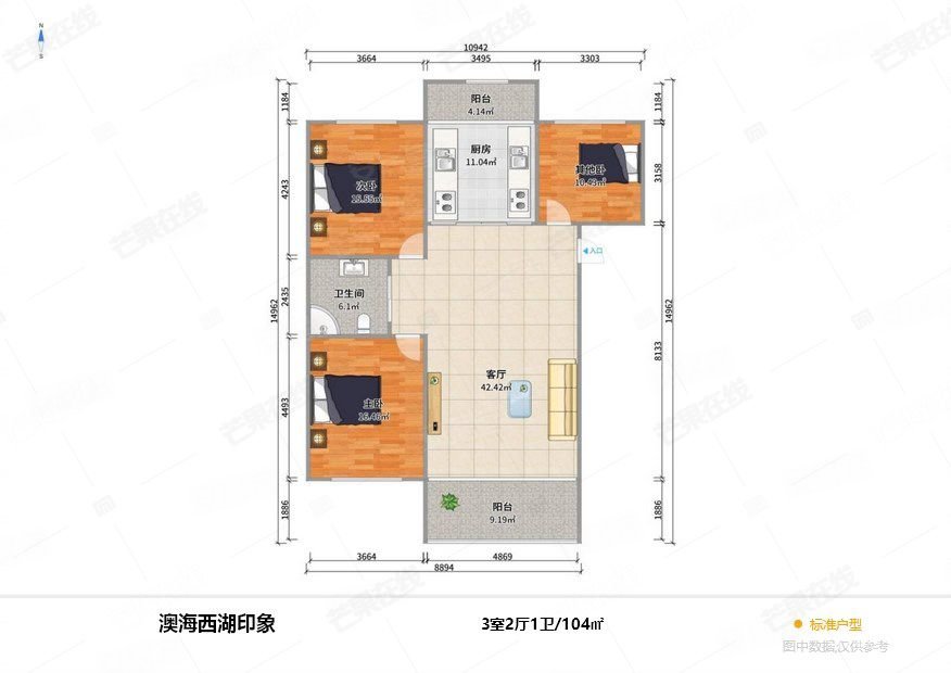 澳海西湖印象,,精装修,南北标准户型