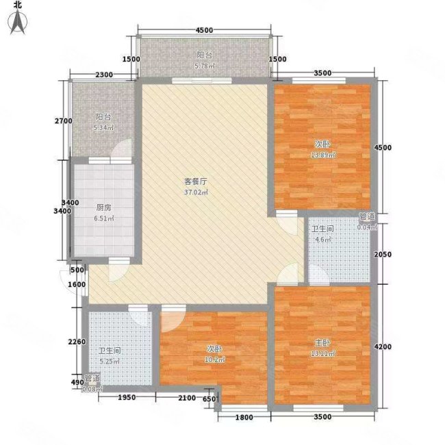 汉唐庭院4室2厅1卫98㎡南北64万