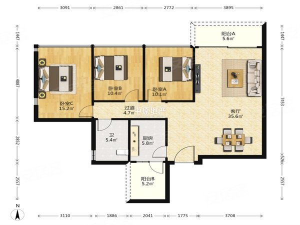【多图】峻林,林和租房,电梯3房 精装 望园林 景观靓 看房方便,天河