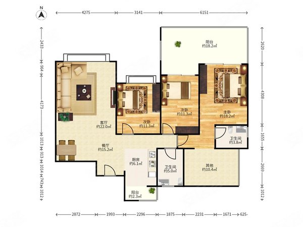深圳福田香蜜湖香格丽苑香格丽苑 4室2厅2卫 配套齐全 电梯房 精装修