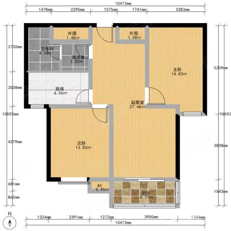 东城花园3室1厅1卫104㎡南北86万