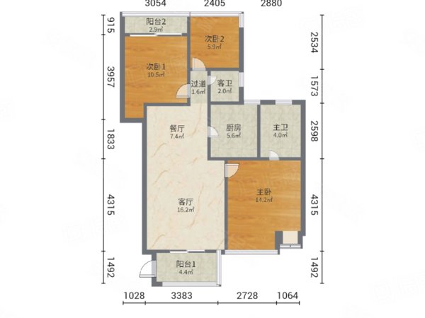 【多图】御峰园,平湖租房,御峰园小高层,一梯两户安静住家,三房两卫带
