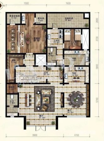 九章别墅3室6厅7卫504㎡南北5999万