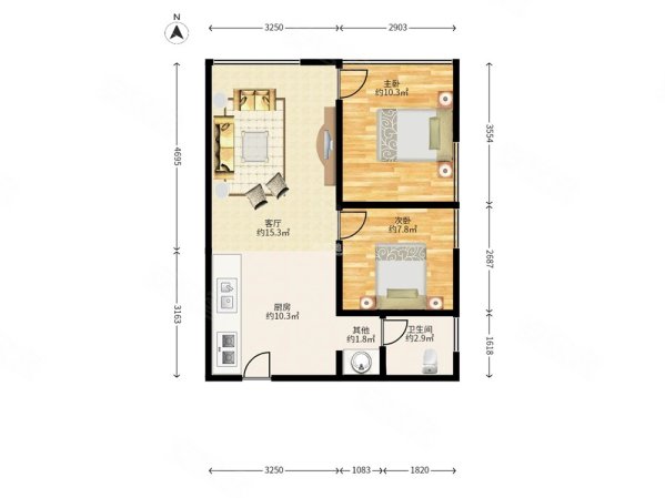 致远大厦2室2厅1卫36.58㎡北530万