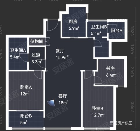 宁波新世界3室2厅2卫120㎡南北442万