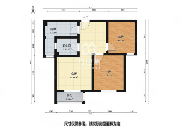 东岸虹苑2室1厅1卫91㎡南北58万