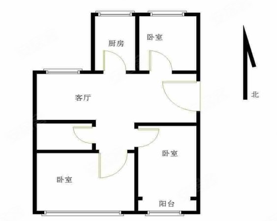 同心苑小区3室1厅1卫90㎡南41万