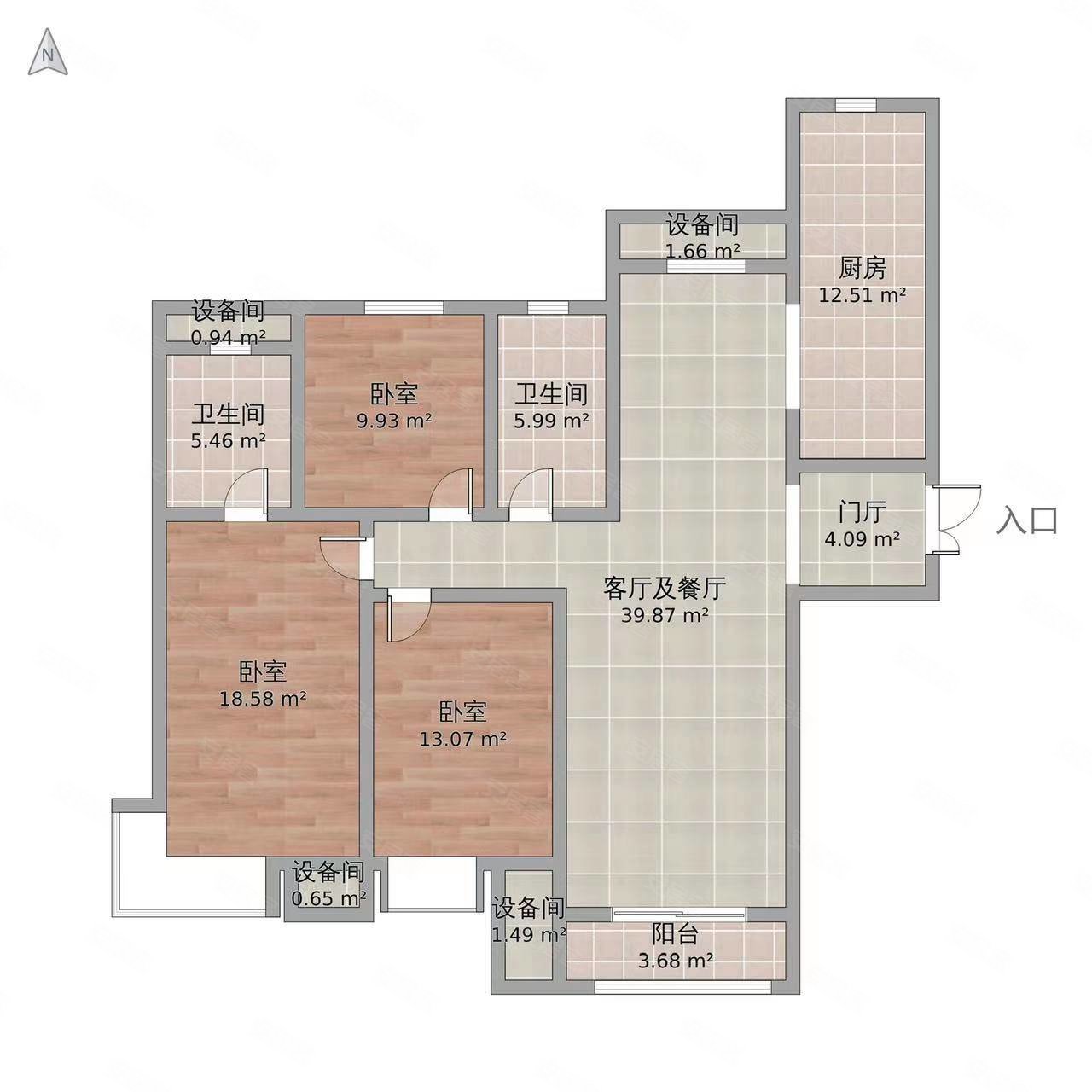 凌凤馨苑3室2厅2卫146.45㎡南80万