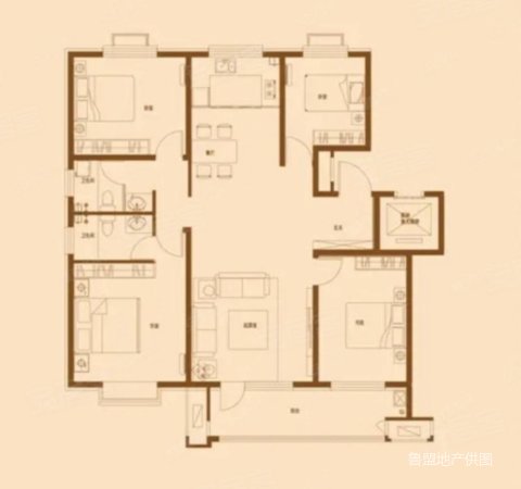 中晟学府美地4室2厅2卫135.34㎡南北72万