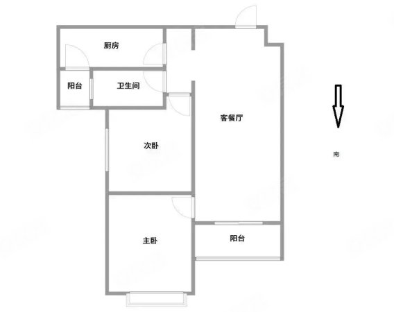 武汉恒大帝景2室2厅1卫80.89㎡南66万